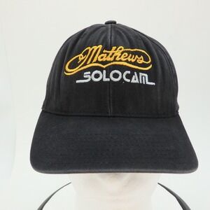 Mathews SOLOCAM Black Baseball Cap Embroidered Logo Snapback Adjustable